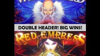 White Wizard & Red Empress Slot Machine - Three Big Win Bonuses in a row!