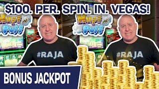 $100. PER. SPIN. IN. LAS. VEGAS!!!  TWO HUFF N’ PUFF JACKPOTS at The Cosmopolitan
