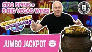 $100 Spins = 3 BIG Wheel of Fortune JACKPOT Wins!  @ Cosmo!