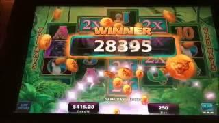 YAY ! JACKPOT HANDPAY Prowling Panther Slot machine (igt) 48 free games & Jackpot $2.50 Bet