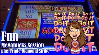 Fun Triple Stars Megabucks Session Plus High Limit Triple Diamond Strike Slot Machine!