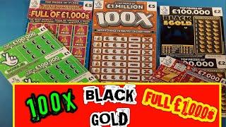 SCRATCHCARDS..100X CARD...FULL OF £1,000s..SUPER 7s...BLACK & GOLD..GREEN DOUBLER