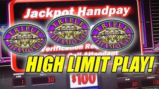 HUGE BETS $200 A SPIN LIVE HIGH LIMIT SLOT MACHINE PLAY ON DOUBLE DIAMOND SLOT MACHINE