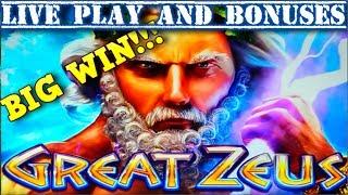 BIG WIN!!! LIVE PLAY and Bonuses on Great Zeus Slot Machine