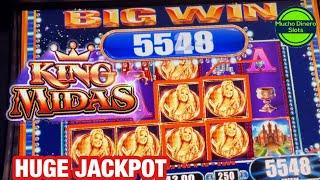 KING MIDAS SLOT JACKPOT/ $25 BETS HIGH LIMIT/ MUCHO DINERO SLOTS/ I GOT FREE GAMES FIRST TIME