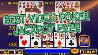 MY BEST VIDEO POKER JACKPOT WIN EVER!  12X & QUAD ACES!