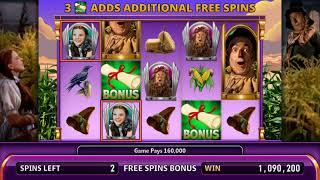 THE WIZARD OF OZ: IF I ONLY HAD A BRAIN Video Slot Game with a SCARECROW FREE SPIN BONUS
