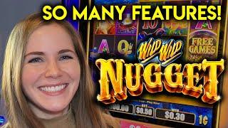 BONUS! Tons Of Features! Wild Wild Nugget Slot Machine!