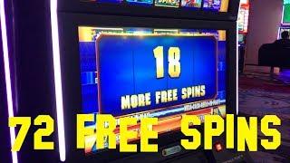 Money Roll Live Play with BONUS and 72 FREE SPINS RETRIGGER 5 cent denom Slot Machine
