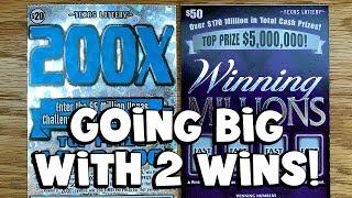 GOING BIG!!  $50 Winning Millions + $20 200X!  TEXAS LOTTERY Scratch Off Tickets