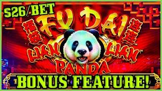 Fu Dai Lian Lian Panda Slot Machine ️HIGH LIMIT MAX BET $26 Bonus Round Casino