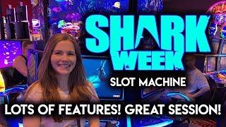 AWESOME Session on Sharkweek Slot Machine! Shark Awards! Lots of Features!!