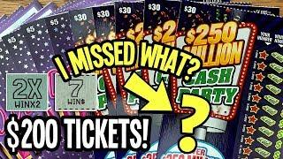 **NEW $200 TICKETS!** WINS ON BOTH!  5X $30 $250 Million Cash Party  TX Lottery Scratch Offs