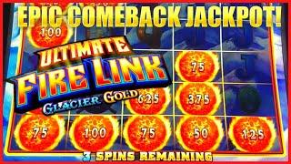 HIGH LIMIT Ultimate Fire Link Glacier Gold HANDPAY JACKPOT $50 Max Bet Bonus Round  EPIC COMEBACK