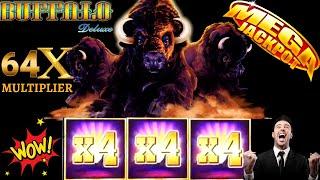 Buffalo Deluxe Slot Machine Rare HANDPAY JACKPOT | Super Rare x4x4x4 MULTIPLIERS Won
