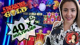 40X Multiplier on 5 Dragons Gold slot machine on Symphony of the Sea's Casino!