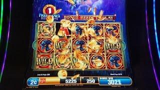 Dragon Spin Slot Machine Bonus "RAINING WILDS" and "PROGRESSIVE Jackpot" $5 Max Bet #2