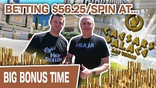 CAESARS PALACE Slot Wins!  Betting $56.25 Per Spin on Golden Egypt