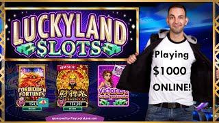 LIVE Online at PlayLuckyLand.com$1000 on Slots!  BCSlots #AD