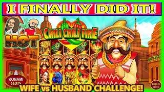 I FINALLY DID IT! HUSBAND vs WIFE CHALLENGE | CHILI CHILI FIRE | MAX BET | SLOT MACHINE |