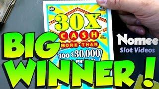 BIG WINNER!!!  "30X CASH" Instant Lottery Scratch Off  $30 Ticket!
