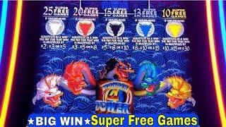 5 Dragons Slot Machine Bonus BIG WIN Max Bet SUPER FREE GAMES WON | Live Aristocrat Slot Play