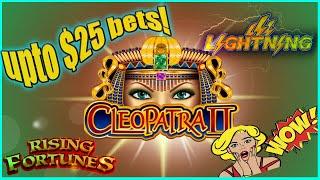 $1300 vs Slots! UpTo $25 BETS | Rising Fortunes |Dancing Drums | Cleopatra 2 Slot Machine