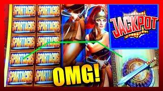 MASSIVE WIN ON SPARTACUS!  SUPER COLOSSAL REELS  BIG WIN LIVE PLAY BONUS AT THE CASINO!