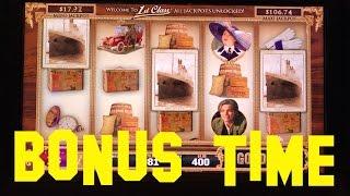 Titanic Live Play at max bet $4.00 with BONUS Bally Slot Machine