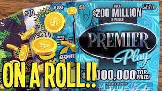 $140/TICKETS! ON A ROLL!  Another $50 TICKET! + $20 Mega 7s  Texas Lottery Scratch Off Tickets
