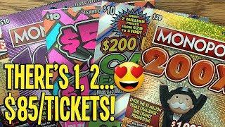 THERE'S 1, 2... $85/TICKETS! MONOPOLY, HEARTS + MORE!  TX Lottery Scratch Offs