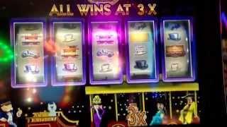 Monopoly Jackpot Station "Party Train" Slot Machine 2 Bonus Rounds Four Queens Casino Las Vegas