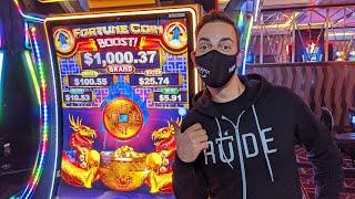 LIVE FIRST LOOK  Fortune Coin BOOST Slot Machine  The D Las Vegas #ad