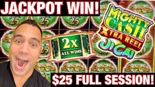 HIGH LIMIT Mighty Cash XTRA Reel $25 BET FULL SESSION & JACKPOT HANDPAY!!