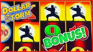 HIGH LIMIT Dollar Storm Ninja Moon ️$25 Bonus Round Slot Machine Casino