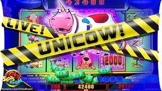 LIVE UNICOW!!! JACKPOT!!! Invaders Return From The Planet Moolah!!! 1c WMS Slots