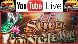 LIVE • High Limit Play on SUPER JUNGLE WILD Red White Blue • Sizzling Slot Jackpots Casino Videos