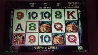 High Limit Slot Machine Handpay Jackpot Bonus Retrigger 3x Fountain of Wishes slots