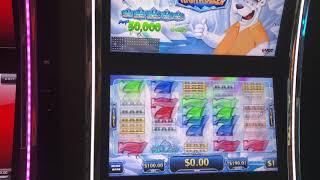 VGT Slots Polar High Roller High Limits $100 Max Bet Red Screen Choctaw Gambling Casino Durant, OK.