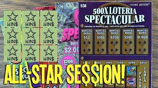 ALL-STAR SE$$ION! Playing $190 TEXAS LOTTERY Scratch Offs