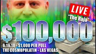 BIGGEST HIGH LIMIT SLOT PLAY on YOUTUBE $100,000 at $1000 Spin FILMED LIVE at the Cosmo!!!