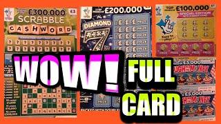Wow!..Cracking Scratchcard Game..£100,000 Yellow..Diamond 7 Doubler..Dough  Money.SCRABBLE  CASHWORD