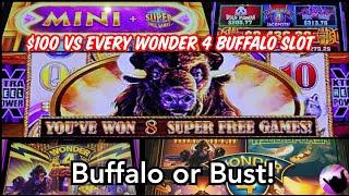 I Played $100 in EVERY Buffalo Wonder 4 Slot!  BUFFALO or Bust - Part 2