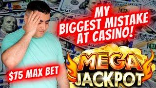 BIGGEST MISTAKE In My Life On Slot Machines Huge HANDPAY JACKPOT On 3 Reel Slot $75 MAX BET |EP-12