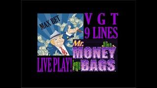High Limit VGT 9 Lines Mr. Money Bags!! Max Bet Red Spins!