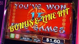 Rain and Fire - bonus and a line hit - Slot Machine Bonus