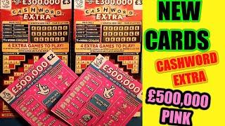 NEW SCRATCHCARDS...NEW CASHWORD EXTRA...NEW PINK £500,000...& ALSO..BLACK & GOLD..HOT MONEY