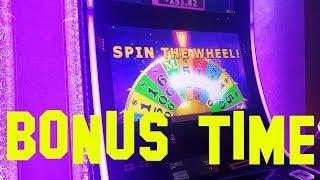 Wheel of Fortune 3D Live play $1.00 denom with 2 BONUS ROUNDS WHEEL SPIN Slot Machine