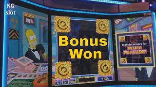 ᴴᴰ  THE SIMPSONS  Slot Machine Bonus Won  !  NEW   Slot Live Play | First Attempt