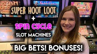 Super Hoot Loot! Hit The Free Spins on a $10 Bet! What Happens? Spin Cycle Slot Machine!  BONUS!!